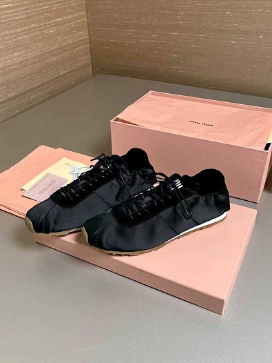 Женские кроссовки MIU MIU Plume Satin premium   