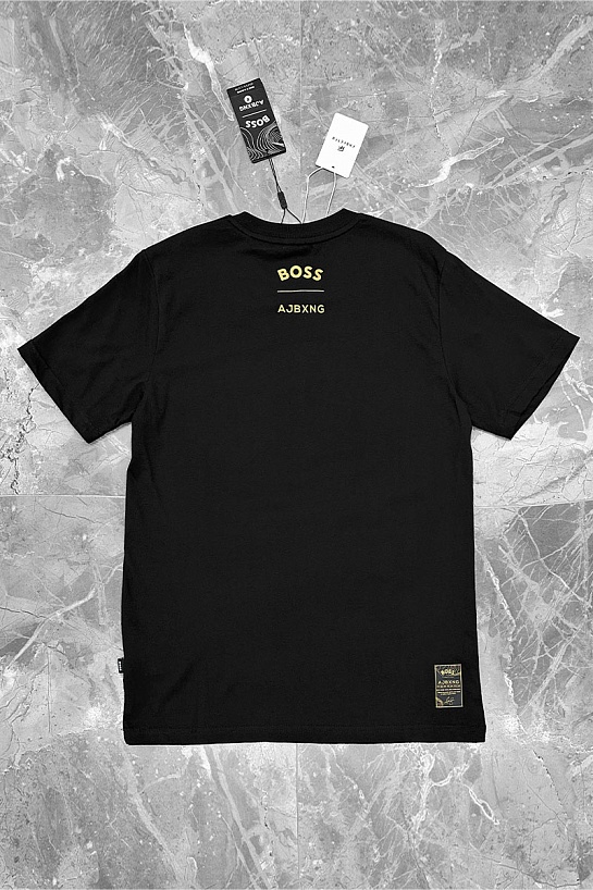 Мужская чёрная футболка Hugo Boss x AJBXNG