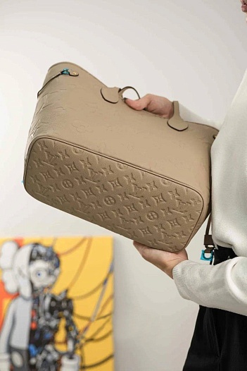 Кожаная сумка Louis Vuitton Neverfull MM Premium 31x28x14 см   