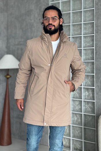 Мужская парка бежевого цвета Loro Piana   
