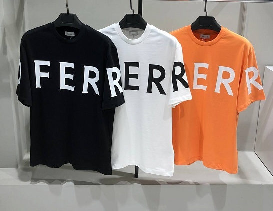 Мужская белая футболка Ferragamo logo-print