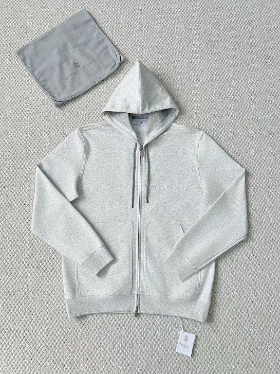 Кофта на молнии Brunello Cucinelli Premium - Light Grey