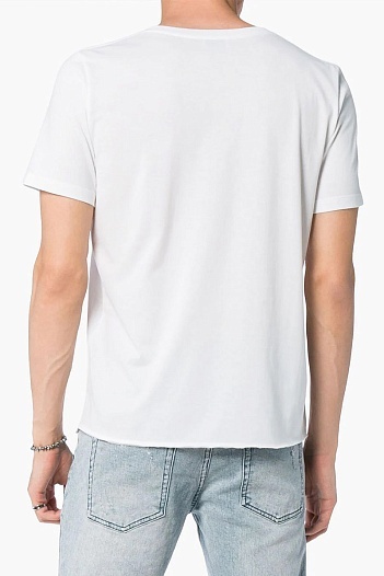 Мужская белая футболка Saint Laurent logo-print   
