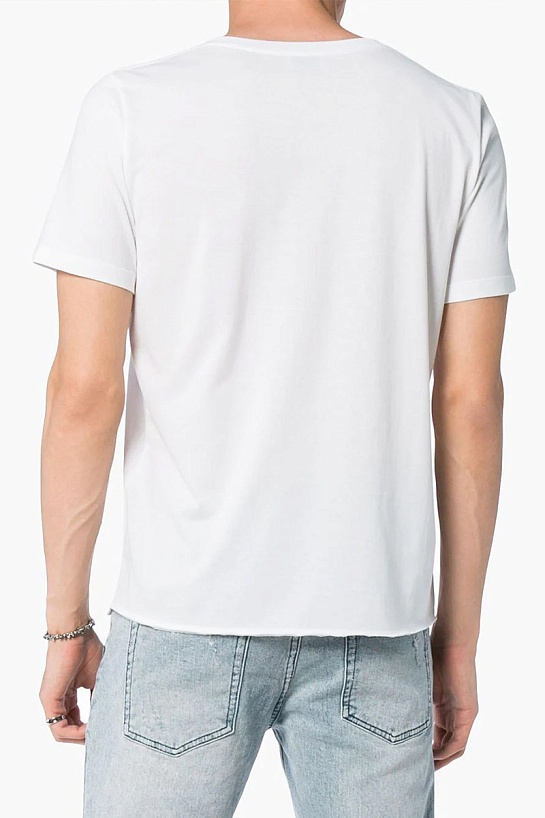 Мужская белая футболка Saint Laurent logo-print
