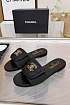 Женские кожаные шлёпанцы Chanel premium