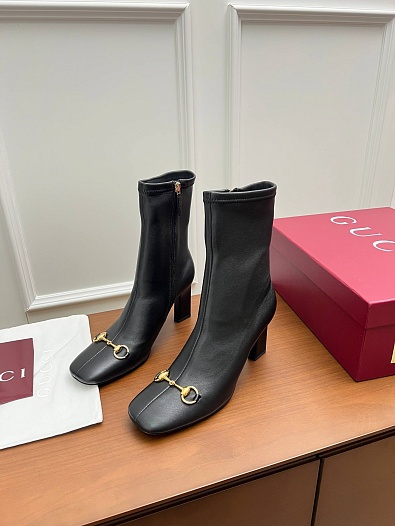 Женские кожаные сапоги Gucci Signora premium   