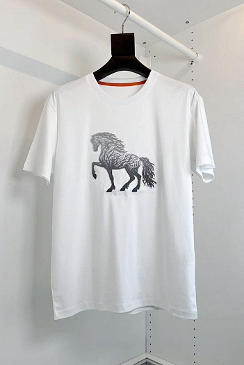 Мужская футболка Hermes horse logo - White   