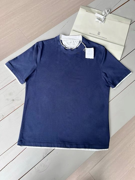 Футболка Brunello Cucinelli Premium layered-effect - Dark Blue