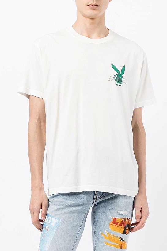 Белая оверсайз футболка Amiri Playboy Bunny