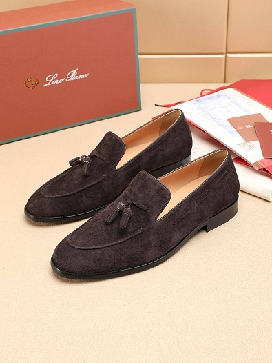 Замшевые лоферы Loro Piana tassel - Brown   