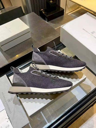 Женские текстильные кроссовки Brunello Cucinelli premium   