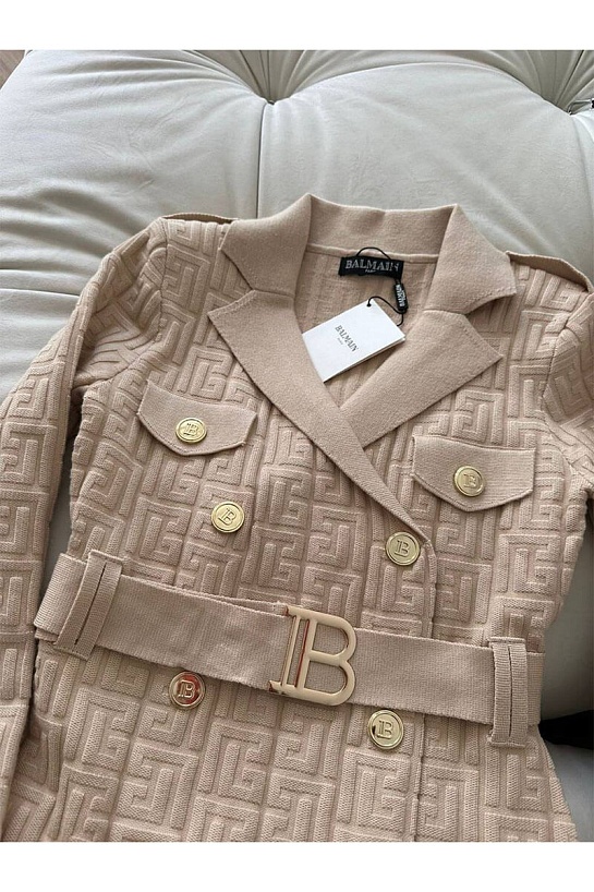 Женское бандажное платье с ремнем Balmain