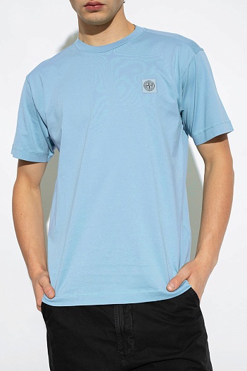 Мужская футболка Stone Island compass-patch - Blue   