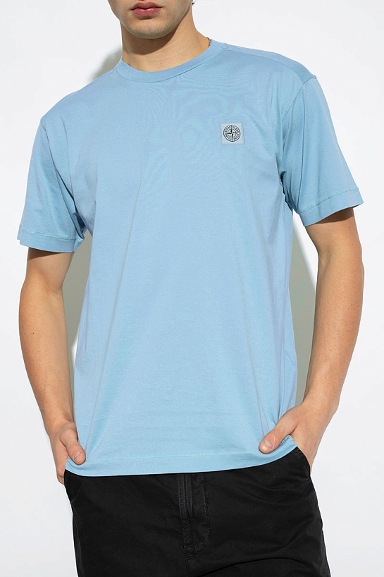 Мужская футболка Stone Island compass-patch - Blue
