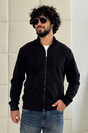 Мужская чёрная кофта на молнии Loro Piana   