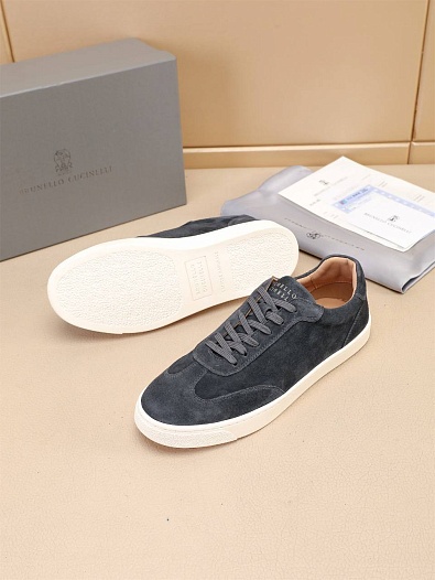 Замшевые кроссовки Brunello Cucinelli low-top - Grey   