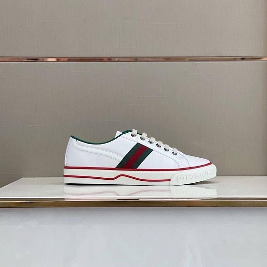 Мужские белые кроссовки Gucci
