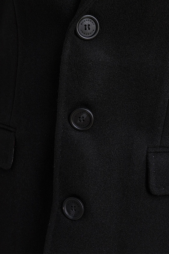 Чёрное мужское пальто Burberry logo label