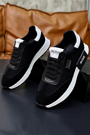 Мужские кроссовки Hugo Boss logo-plaque - Black   