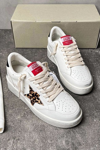 Женские кожаные кроссовки Golden Goose Ball Star premium   