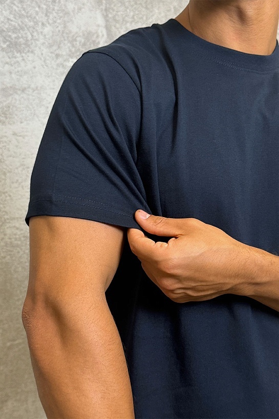 Футболка синего цвета Loro Piana logo-embroidered