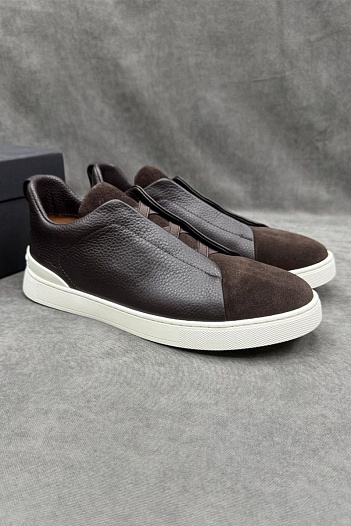 Мужские кроссовки Ermenegildo Zegna Triple Stitch - Brown   