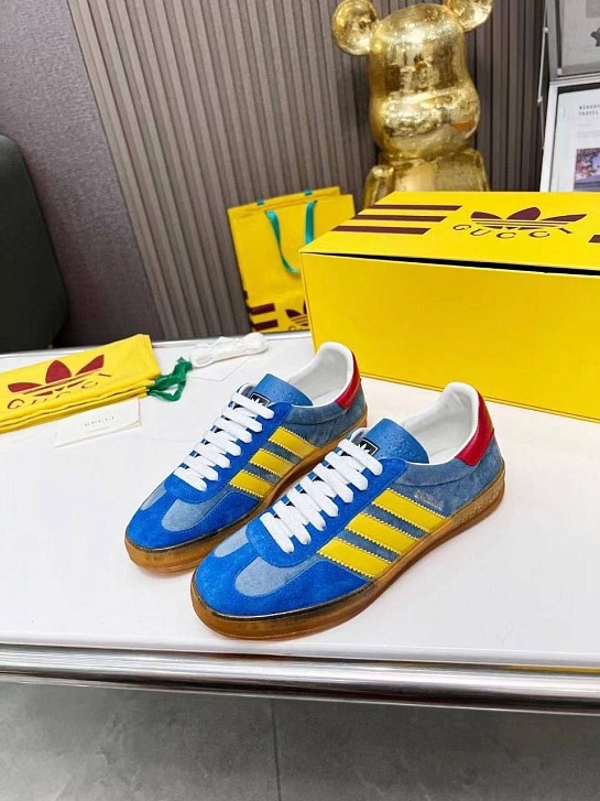 Женские кроссовки Gucci x Adidas Gazelle Collaboration - Blue