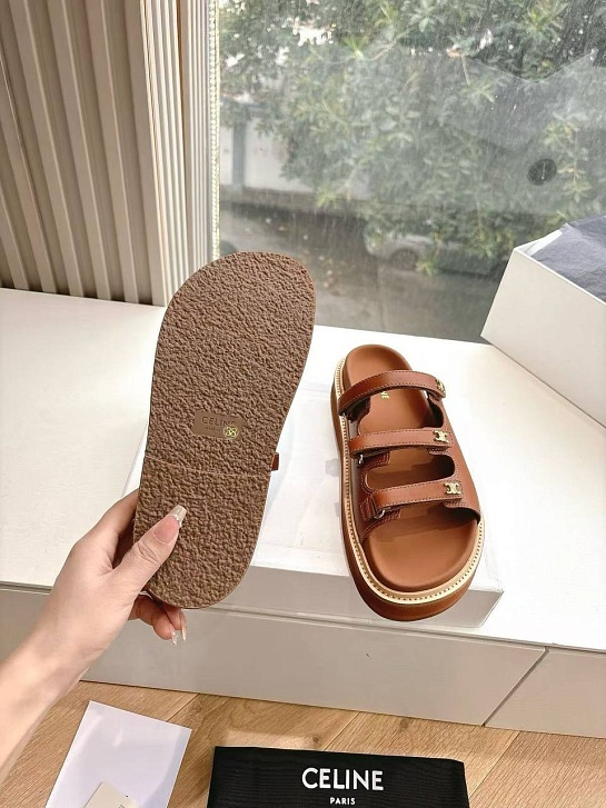 Женские шлёпанцы Celine Premium - Brown