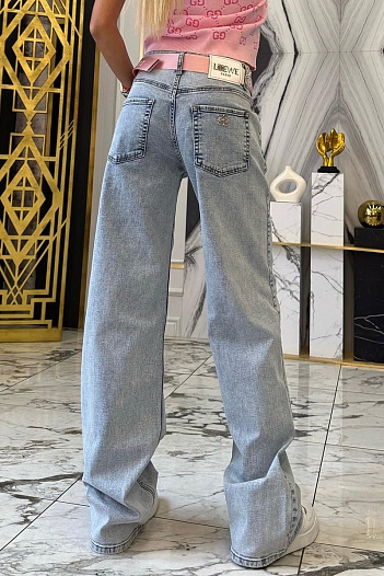Синие женские джинсы Loewe   
