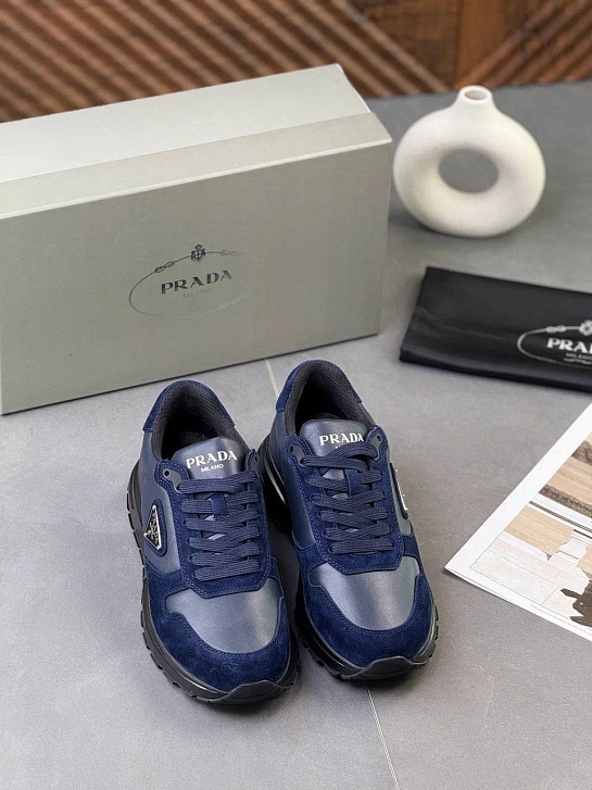 Мужские кроссовки Prada logo-plaque - Navy