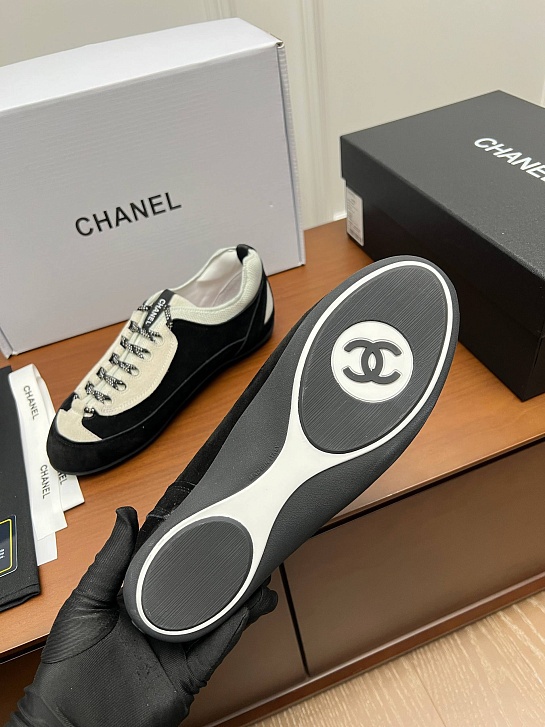 Женские замшевые кроссовки Chanel premium