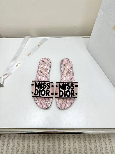 Женские шлёпанцы Dior Dway Premium - Pink   