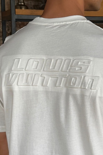 Брендовая оверсайз футболка Louis Vuitton белого цвета   
