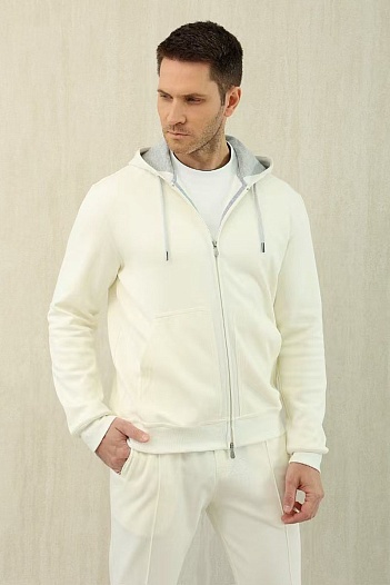 Кофта на молнии Brunello Cucinelli Premium - White   