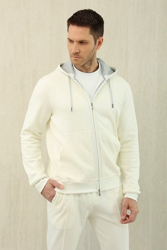 Кофта на молнии Brunello Cucinelli Premium - White