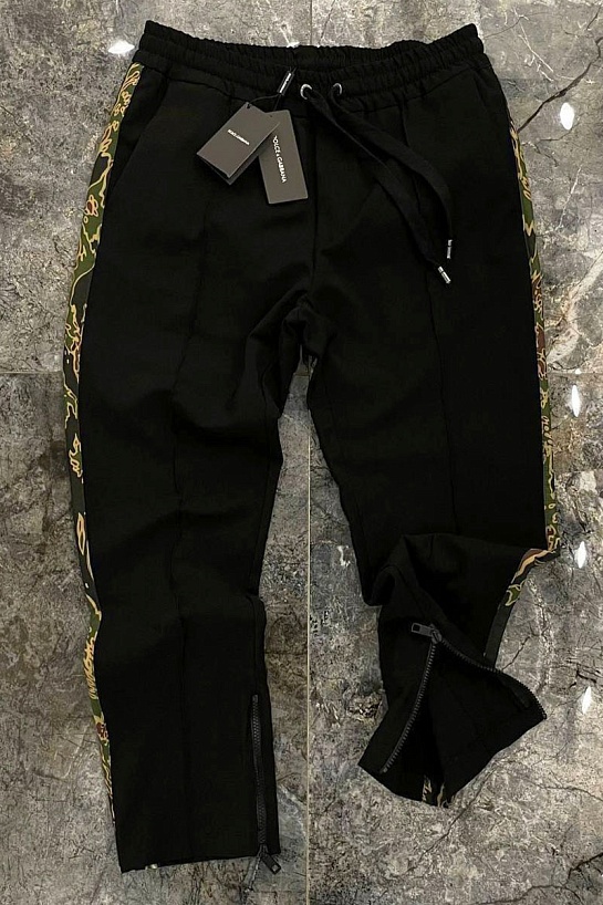 Чёрные штаны Dolce&Gabbana Camouflage Stripe
