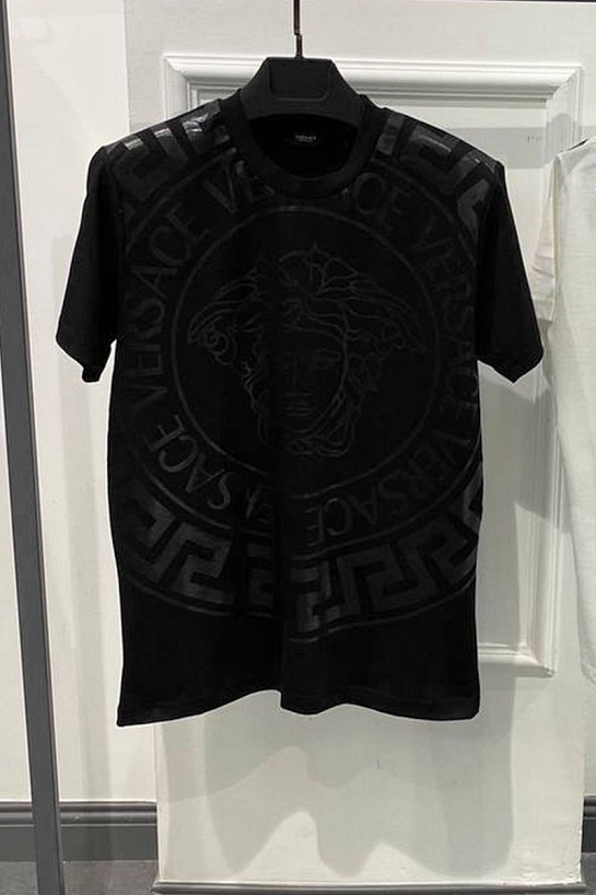 Мужская чёрная футболка Versace Medusa-print