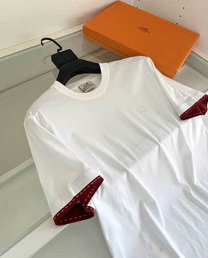 Мужская белая футболка Hermes premium   