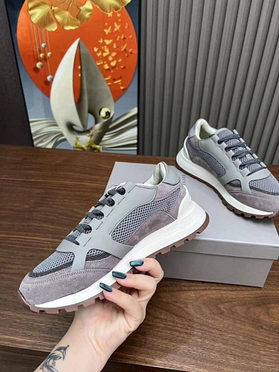 Женские комбинированные кроссовки Brunello Cucinelli   