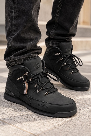 Мужские ботинки с мехом Timberland Euro Rock Hiker - Black   