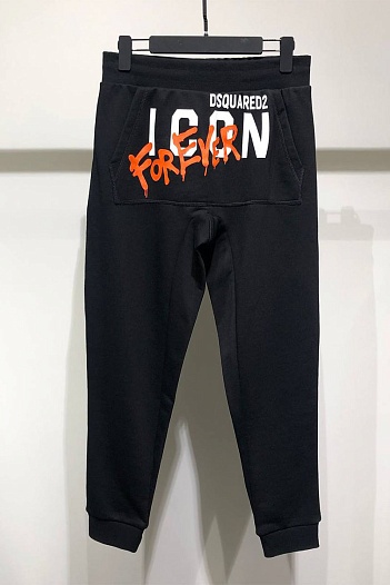 Мужские чёрные штаны Dsquared2 "ICON" Forever   