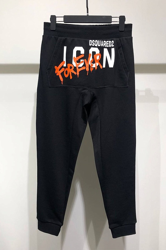 Мужские чёрные штаны Dsquared2 "ICON" Forever