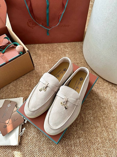 Женские замшевые лоферы Loro Piana Summer Charms Walk premium   