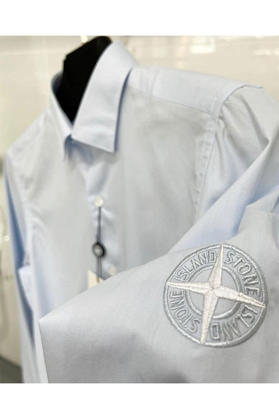 Мужская голубая рубашка Stone Island