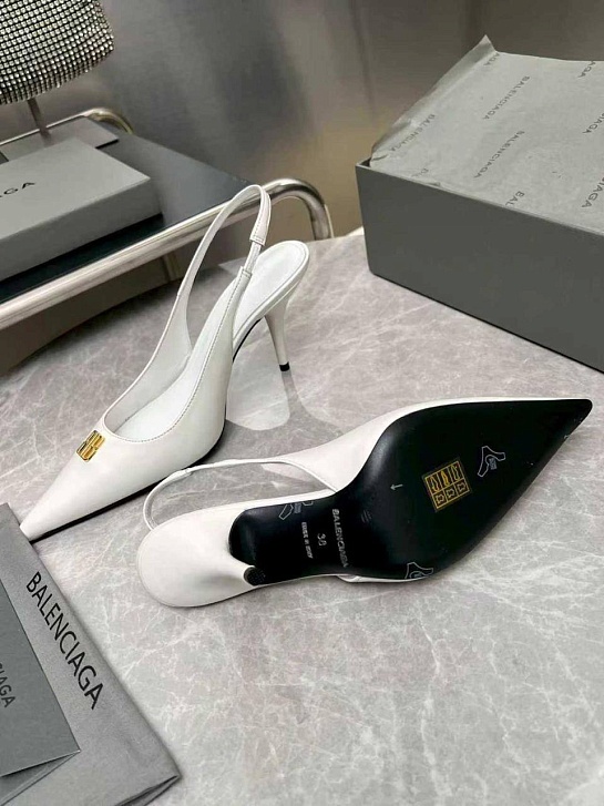 Женские кожаные туфли на каблуке Balenciaga premium
