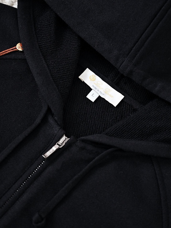 Чёрная кофта на молнии Loro Piana premium