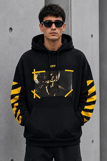 Чёрное худи Off-White Caravaggio Diag graphic-print   
