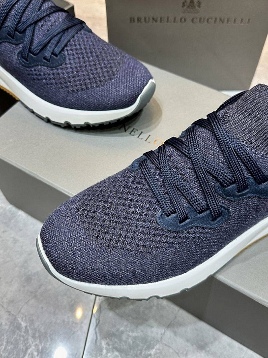 Текстильные кроссовки Brunello Cucinelli синего цвета