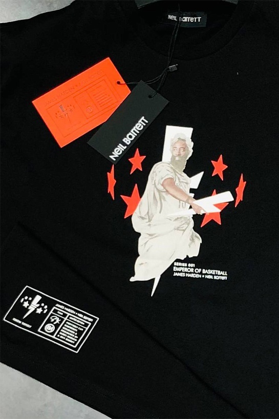 Чёрная оверсайз футболка Neil Barrett x James Harden
