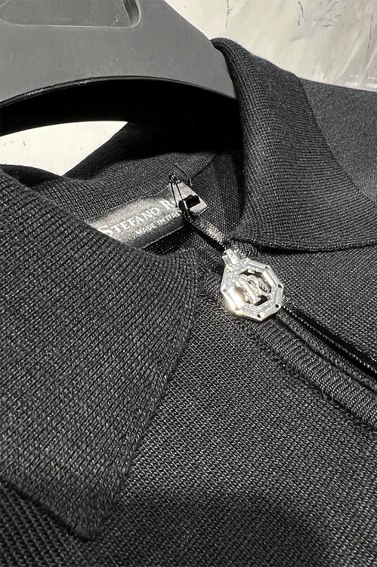 Мужское поло Stefano Ricci цвета антрацит